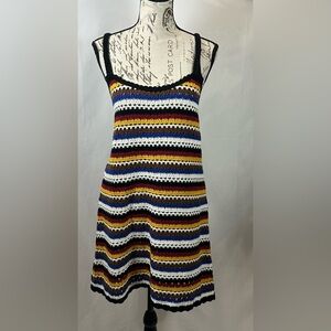 💜Zara Multicolor Crocheted Mini Dress - Black, Yellow, Red, Blue, White